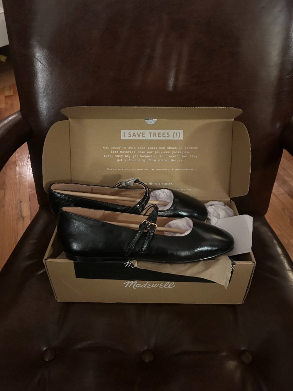 NEW - Madewell Greta Double-Strap Ballet Flat - 9 - Black